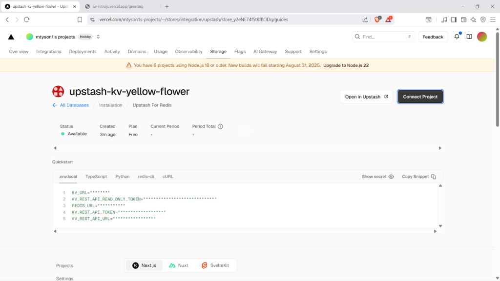 Conecte o projeto Nitro ao banco de dados.