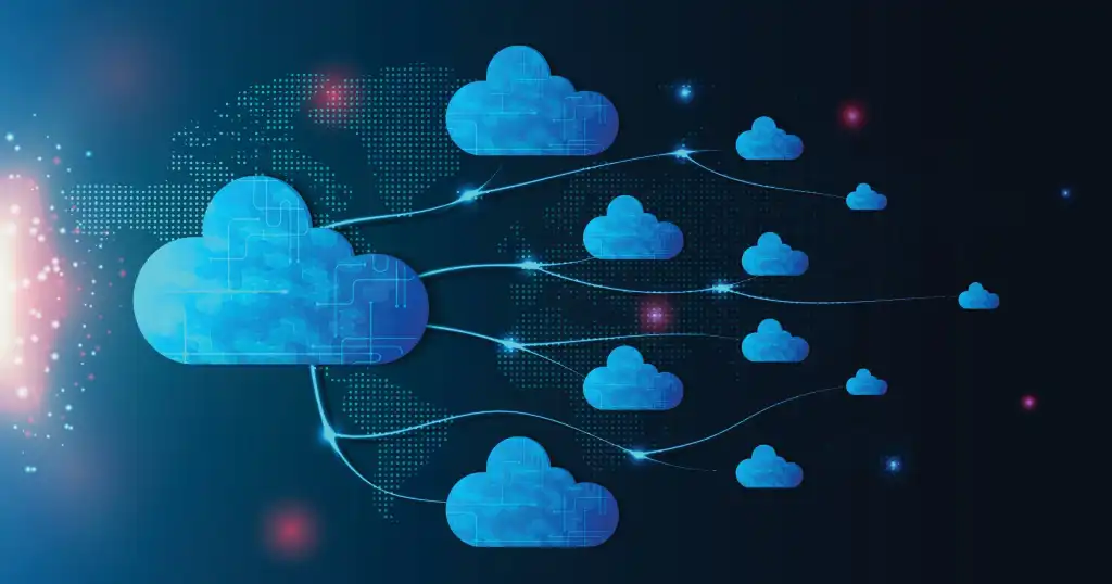 Multiple cloud symbol vector illustration, 2D cloud, 3D cloud, multi-cloud work connected data.