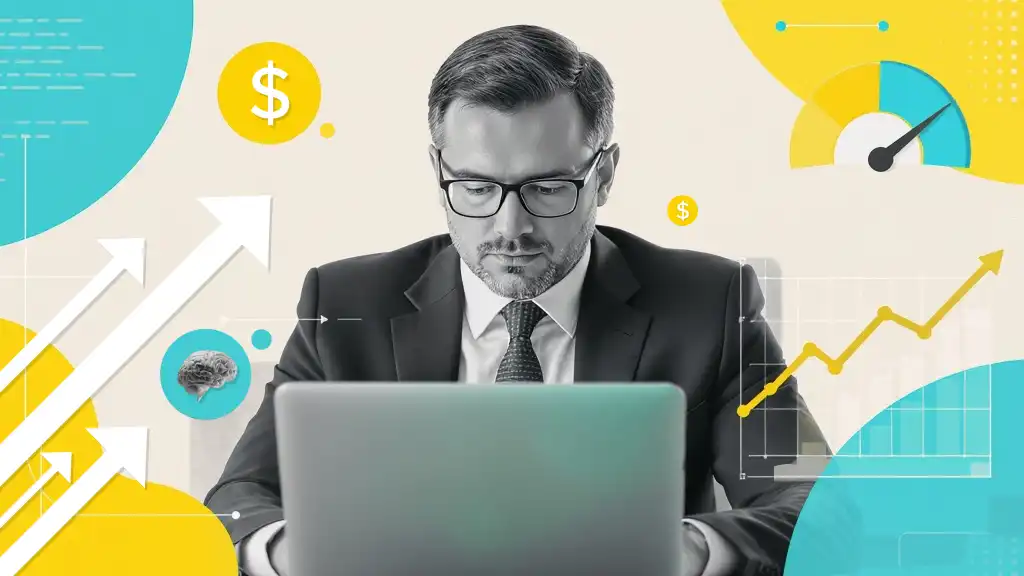 AI ROI Collage illustration conveying AI return on investment